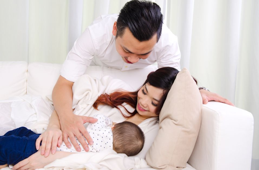 Mother, father, and baby